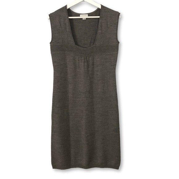 Garnet Hill Wool Taupe Sleeveless Sweater Dress XS - Picture 1 of 10